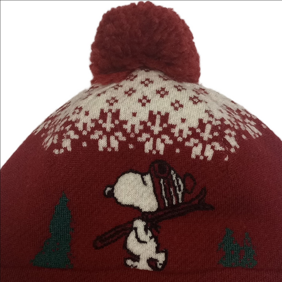 🎄COACH×PEANUTS RED & WHITE SNOOPY WOOL SPECIAL EDITION HOLIDAY WINTER KNIT HAT - Picture 2 of 9